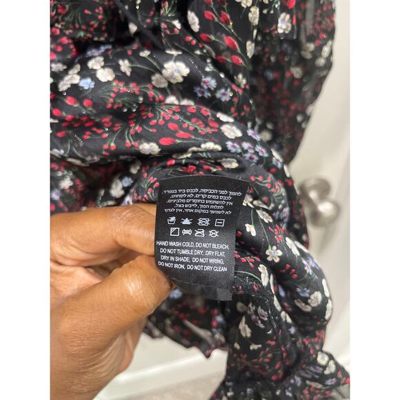 NWT Revolve Sabina Musayev Black Floral Pattern Ruffle Tie Jasmine Dress Sz XS - Picture 5 of 8